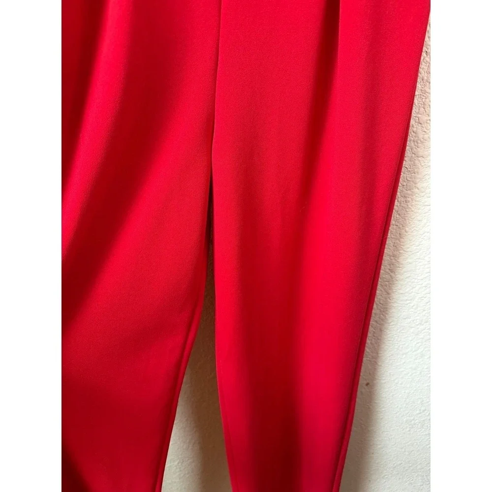 Red Halter Wide-Leg Jumpsuit - Picture 7 of 7